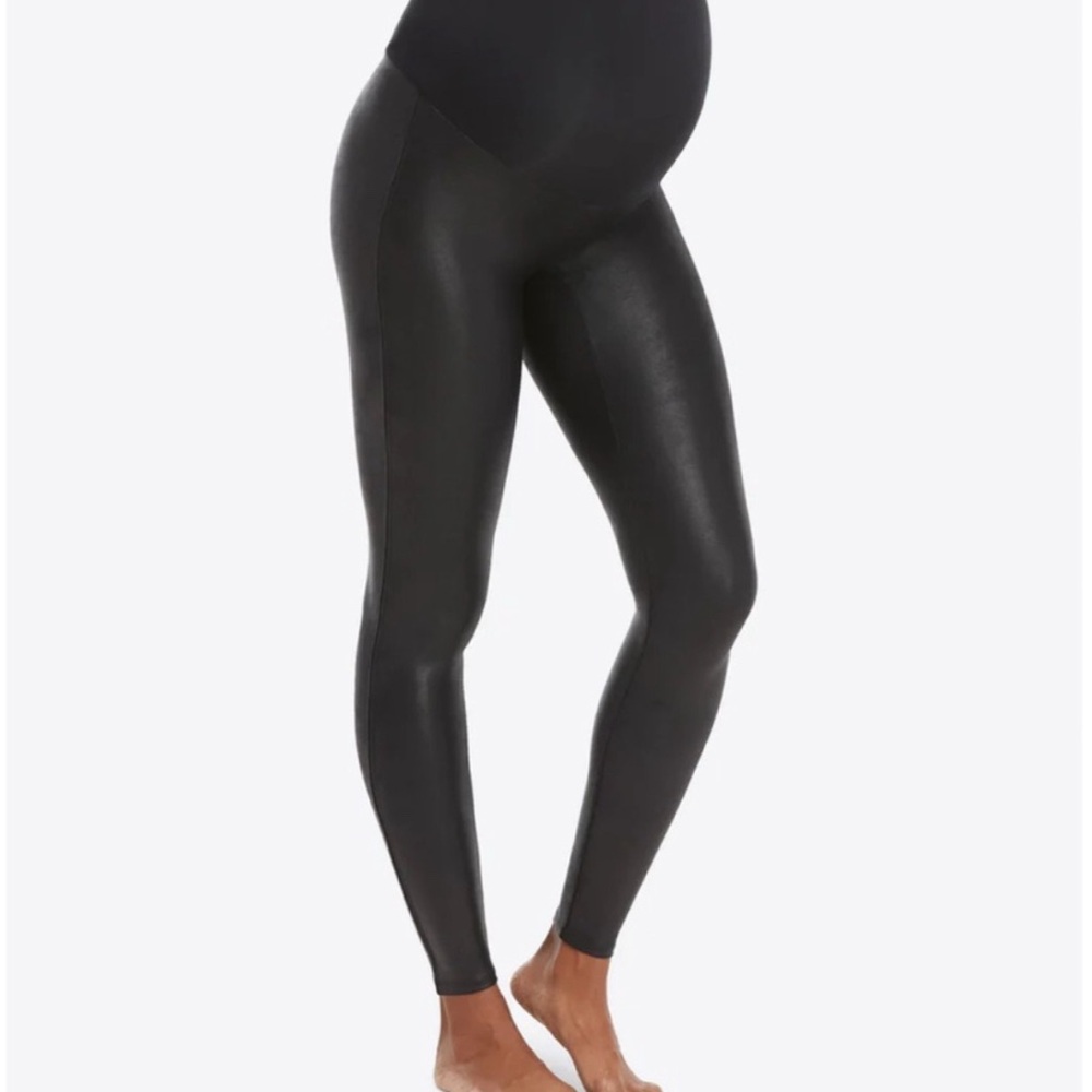 SPANX Mama Faux Leather Maternity Leggings